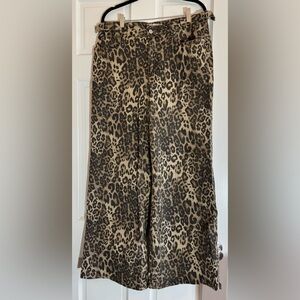 Dakota Blue Leopard Print Wide Leg Pants